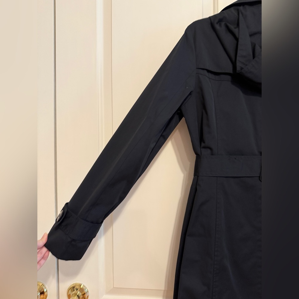 Ellen Tracy double-breasted trench coat in navy blue size M - Picture 4 of 9